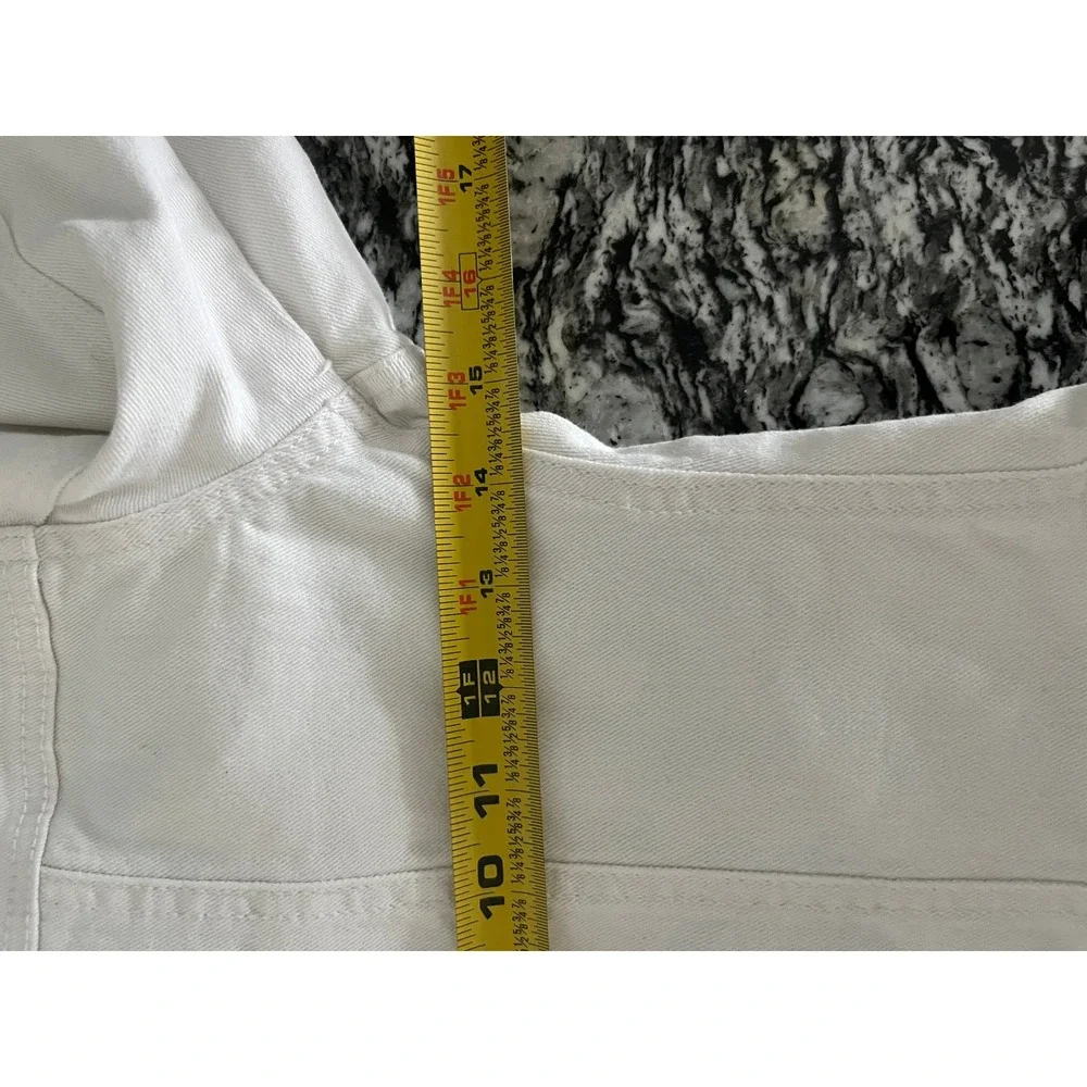 Old Navy Kids White Denim Trucker Jacket Girls Size L‎ 10-12 Button Up Jean Coat